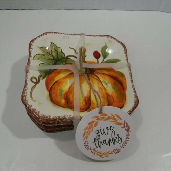 Lot of Fall Decor Pumpkins Coasters Leaf Candleholder Scarecrow Sitter SOME NEW - Picture 3 of 7
